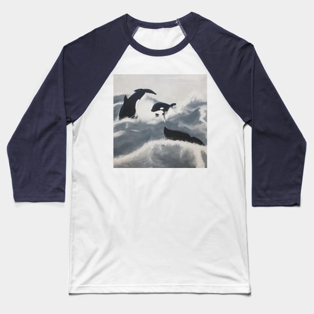 Killer Whales Baseball T-Shirt by BeatrizAmazonas